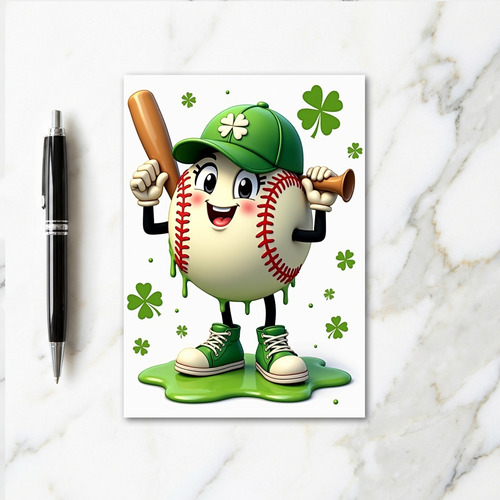 Green Baseball Fun Card