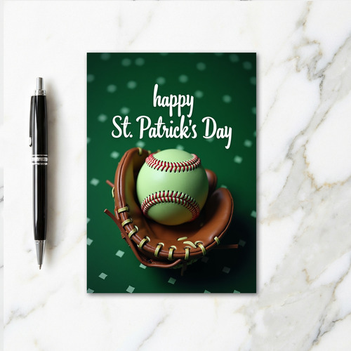 Green Baseball Pattern Card