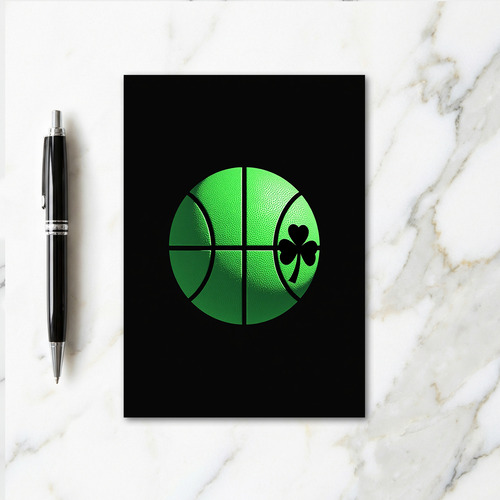 Green Basketball Shamrock Card