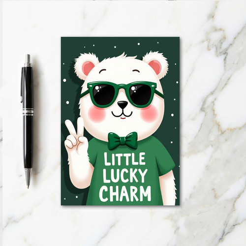 Green Bear Lucky Charm Card