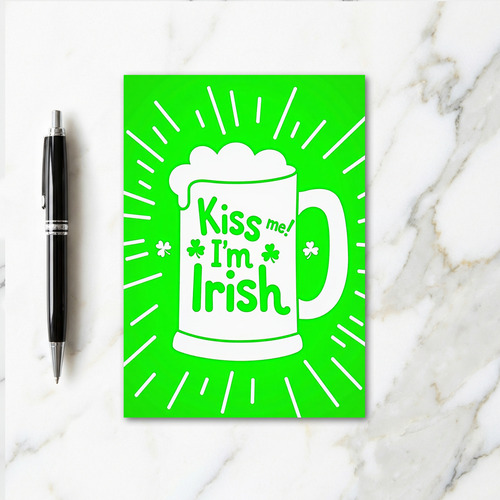 Green Beer Burst Pattern Card