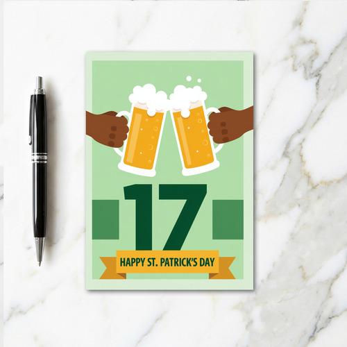 Green Beer Cheers Pattern Card