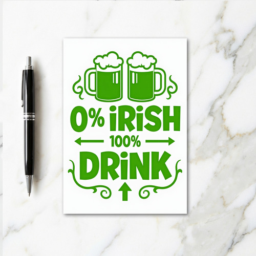 Green Beer Drinkers Card