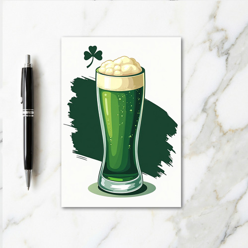 Green Beer Glitter Texture Card