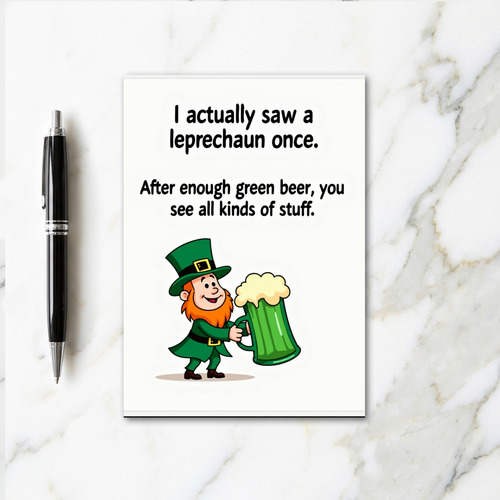 Green Beer Leprechaun Fun Card