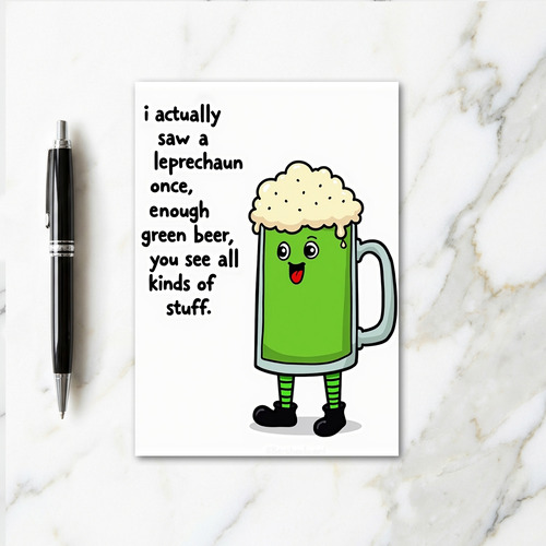 Green Beer Leprechaun Story Card