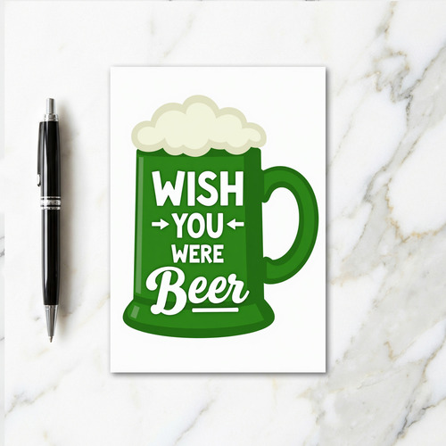 Green Beer Mug Wish Card