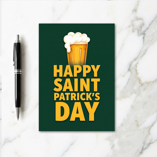 Green Beer Pattern Happy Card