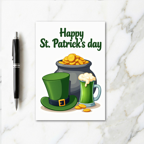 Green Beer Pattern St Patricks Card