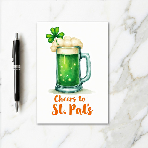 Green Beer Shamrock Cheers Card