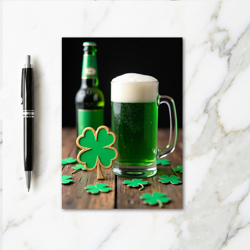 Green Beer St Patricks Day Card