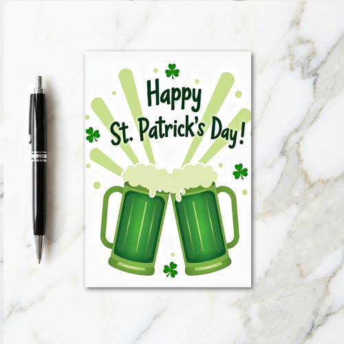 Green Beer Toast Pattern Card