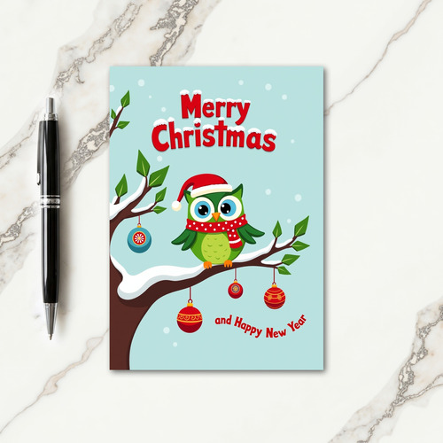 Green Bird Christmas Card thumbnail
