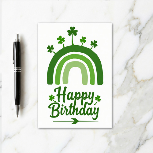 Green Birthday Rainbow Card