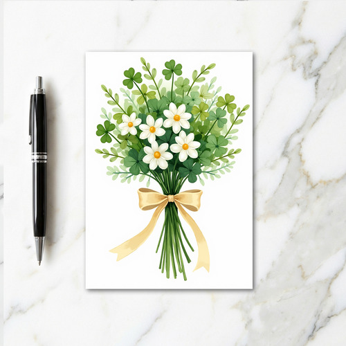 Green Blooms Bouquet Card