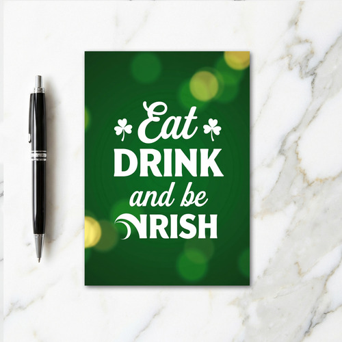 Green Bokeh Irish Celebration Card