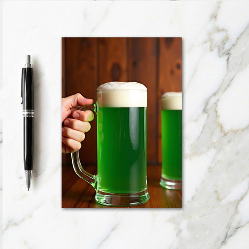 Green Brew Glitter Texture Card