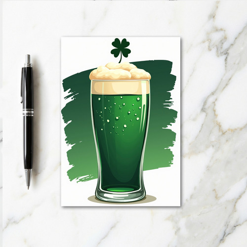 Green Brew Shamrock Art Card