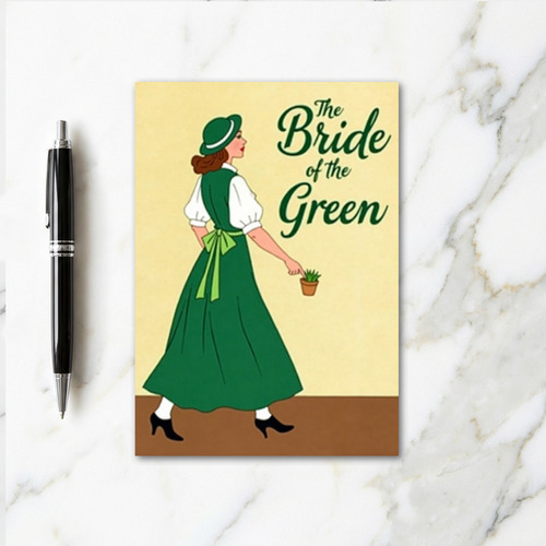 Green Bride Retro Style Card