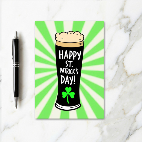 Green Burst St Patricks Day Card