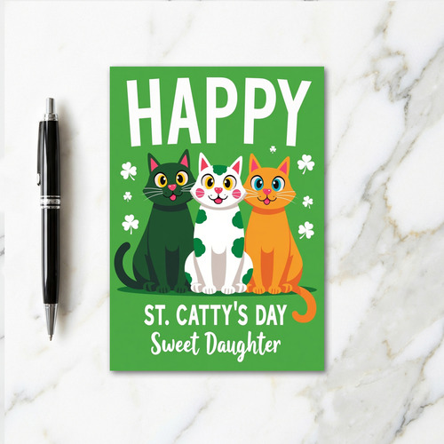 Green Cats St Pattys Day Card