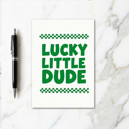 Green Checkerboard Lucky Card