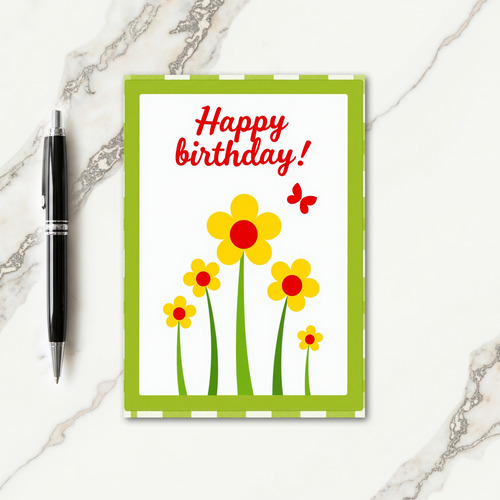 Green Checkered Birthday Card