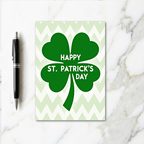 Green Chevron Pattern Card