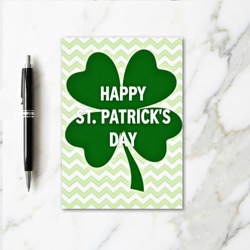 Green Chevron St Patricks Day Card
