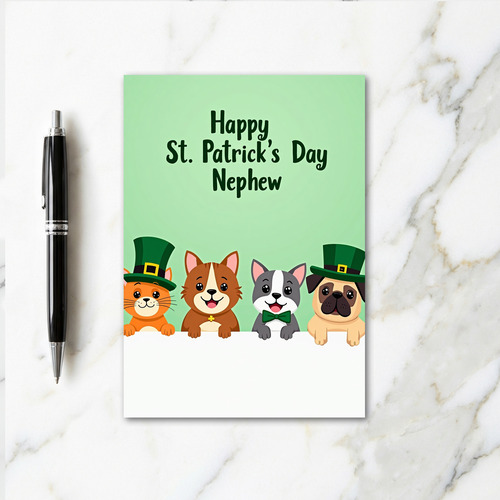 Green Clover Animal Friends Card