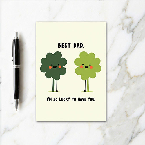 Green Clover Best Dad Card
