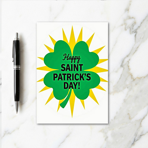 Green Clover Burst Card