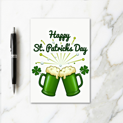 Green Clover Burst Holiday Card