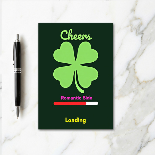 Green Clover Cheers Pattern Card