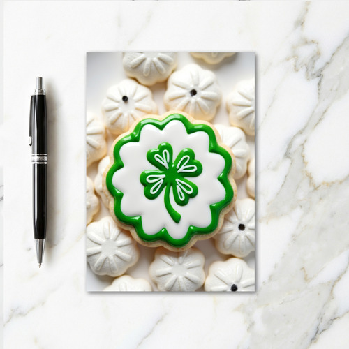 Green Clover Cookie Card
