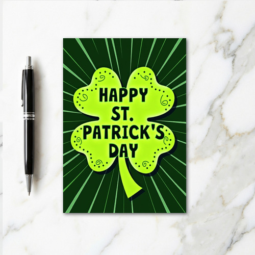 Green Clover Dot Pattern Card