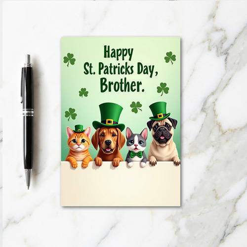 Green Clover Friends Holiday Card
