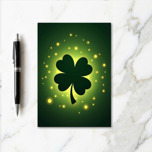 Green Clover Glow Card