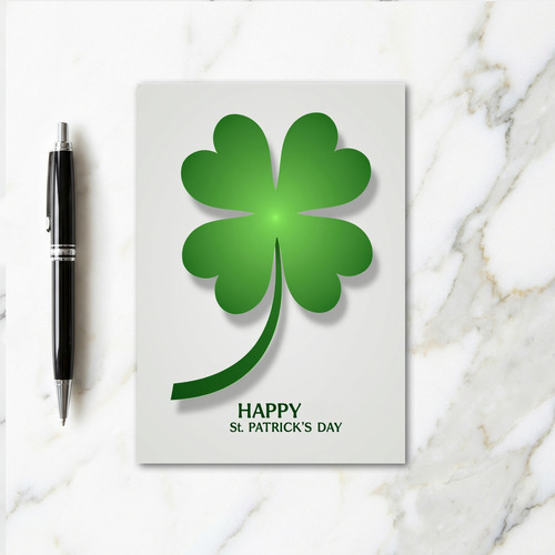 Green Clover Glows St Patricks Day Card