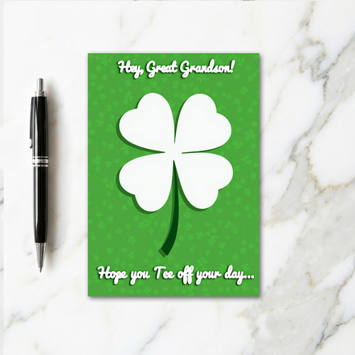 Green Clover Great Grandson Card