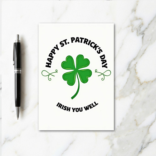 Green Clover Irish Luck Card