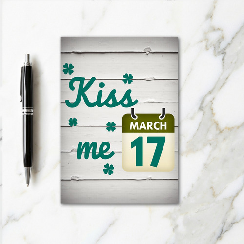 Green Clover Kiss Me Card