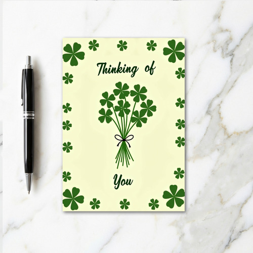 Green Clover Kraft Paper Look Card