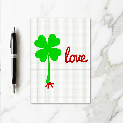 Green Clover Love Pattern Card