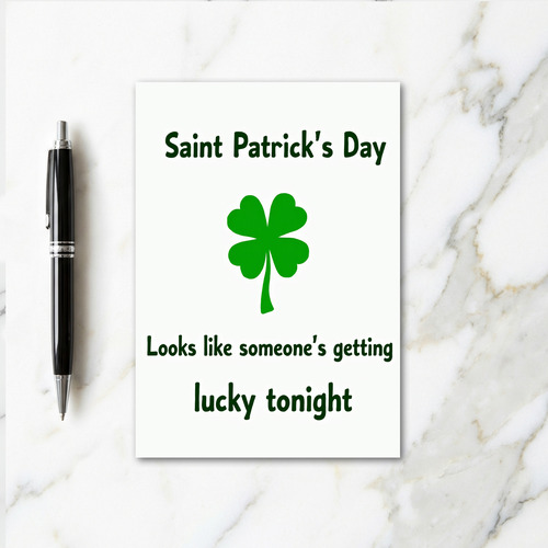 Green Clover Luck Card