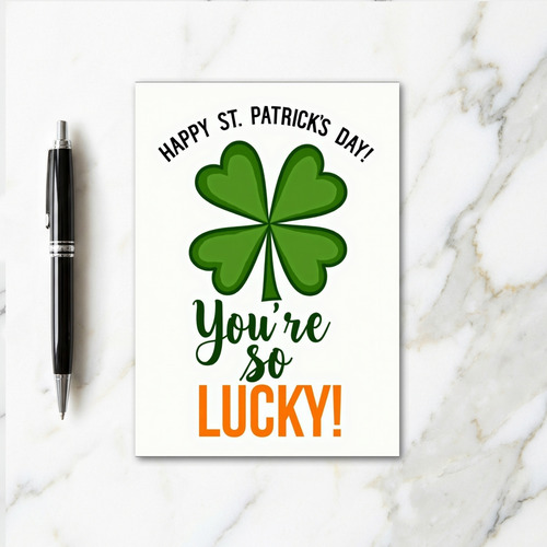 Green Clover Lucky Day Card