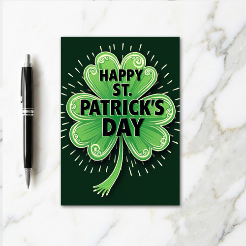 Green Clover Pattern St Patricks Card