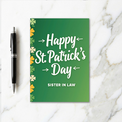 Green Clover Sister In Law Card