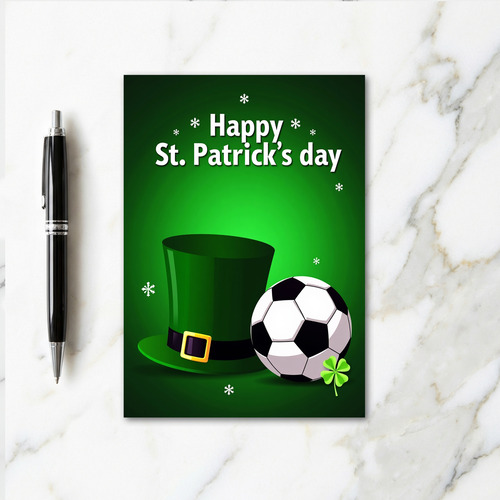 Green Clover Soccer Fun Card