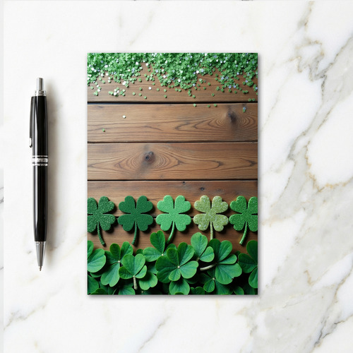 Green Clover Sparkle Card